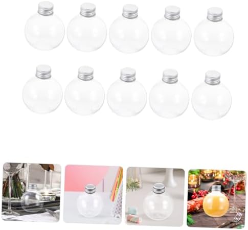 LIFKOME 10pcs Clear Light Bulb Style Candy Bottles with Lids