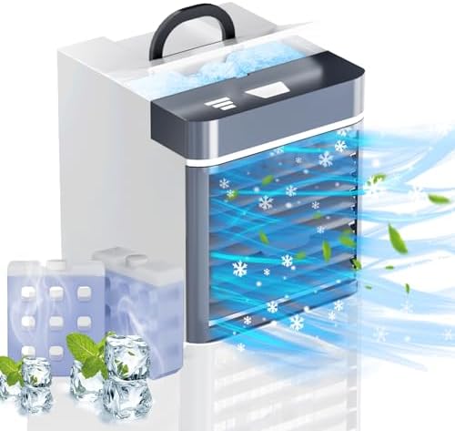 Portable Air Conditioner Fan with 2 Ice Packs