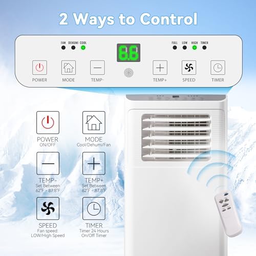 WANAI 8000 BTU Portable AC Cooler for 250 Sq Ft