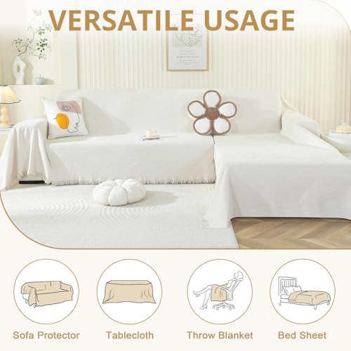 Royhom Sectional Couch Covers 2 Piece L Shaped Blanket