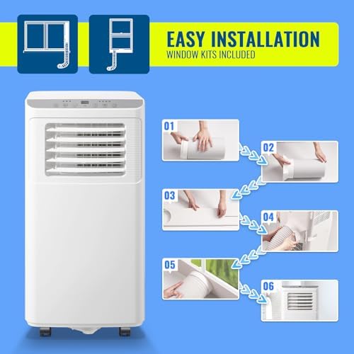 TACOOL 8000 BTU Portable Air Conditioner with Dehumidifier and Fan White