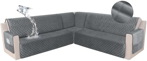 Waterproof Velvet L Shape Sofa Cover for Pets