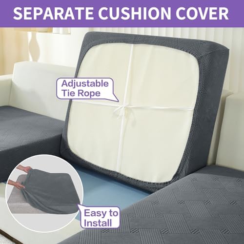 ZNSAYOTX 4 Piece Striped Sofa Covers Set 1