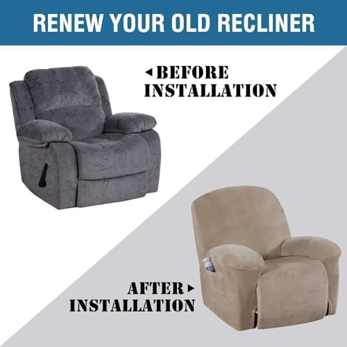 HVERSAILTEX Real Velvet Recliner Slipcover Taupe