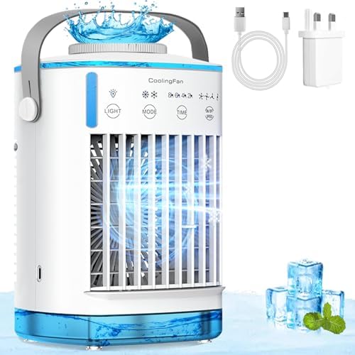 Portable Air Conditioner with 4-Speed Wind and 700ml Water Tank