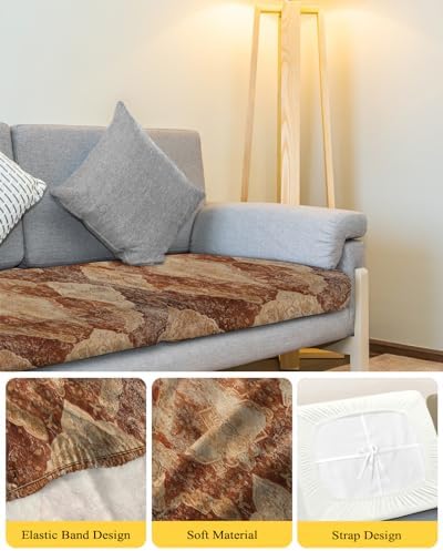 Falaniique Brown Abstract Stretch Sofa Slipcover Covers