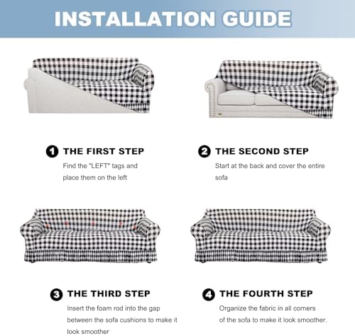GOSTADY Stretch Sofa Cover for 3 Cushion Couch