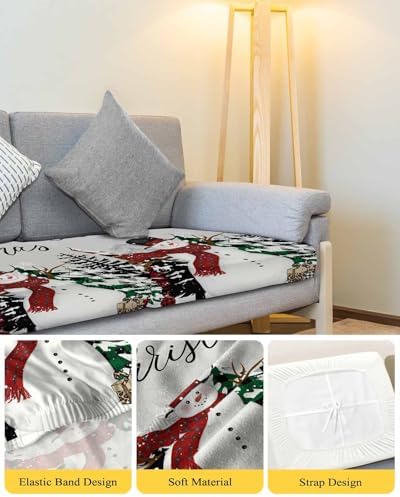 Grey Christmas Snowman Sofa Cushion Covers for L T Shape Sofas
