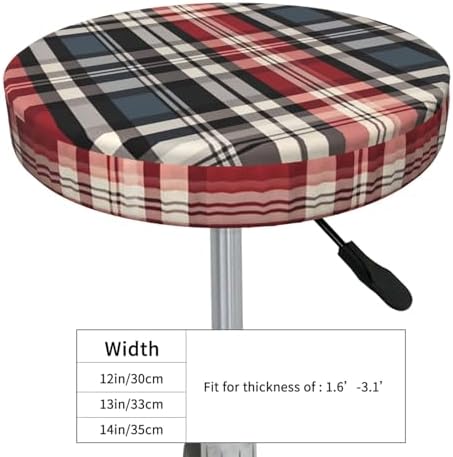 Old Plaid Checkered Bar Stool Cushion Cover