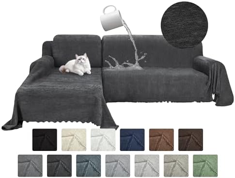 100 Waterproof L Shape Sectional Sofa Cover Set 2 Pieces