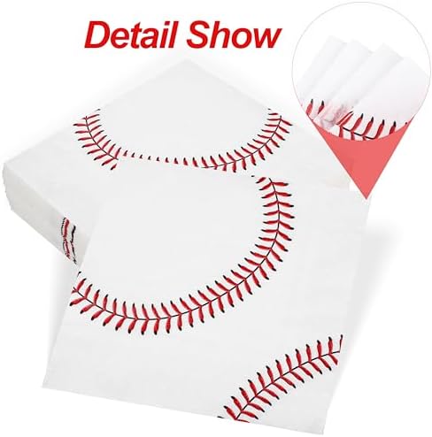 Aodaer 48 Piece Baseball Napkins for Sports Parties