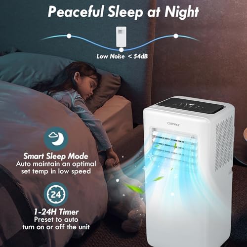 COSTWAY 8000 BTU Portable Air Conditioner with Fan and Dehumidifier