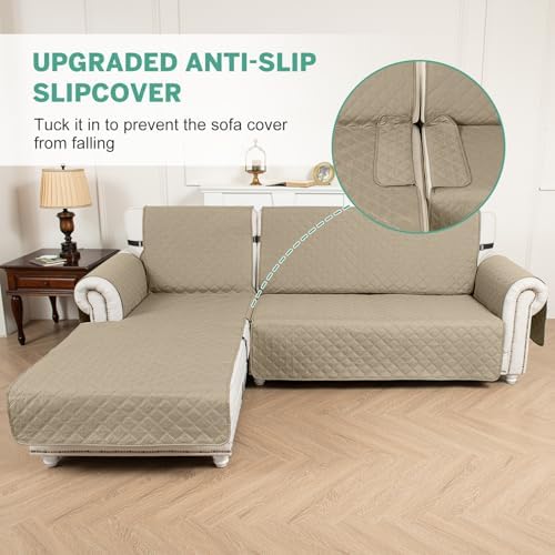 Taque L Shaped Sofa Slipcover Waterproof Reversible