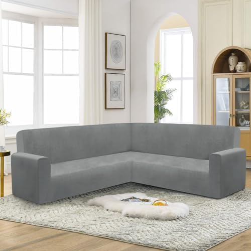 Velvet L Shaped Sectional Sofa Cover for Pets