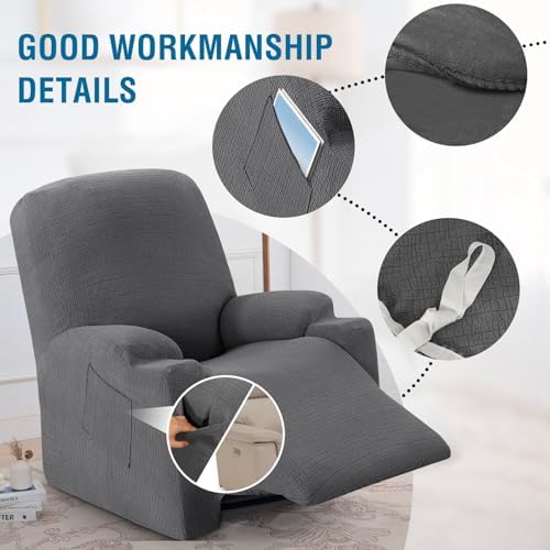 HVERSAILTEX Waterproof Recliner Slipcover Cover Medium Grey