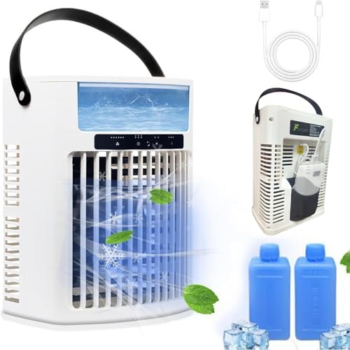 USB Portable Air Cooler with 5 Speeds and 7 LED Lights