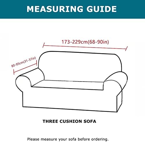 KRFOONN 4 Piece Stretch Sofa Covers for 3 Cushion Couches