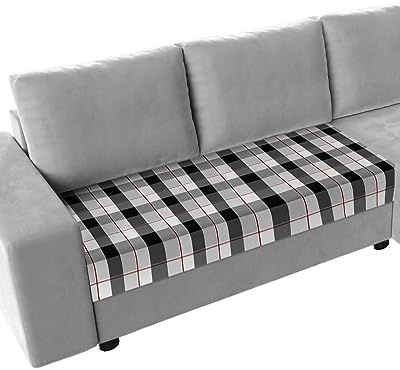 Modern Black and Gray Plaid Sofa Cushion Covers