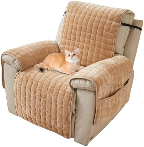 Plush Recliner Slipcover 30 Inches Washable Chair Cover for Lazy Boy Furniture