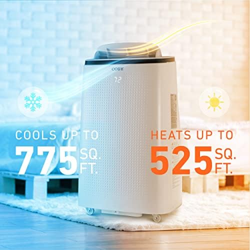 Coby CBPAC1080H 4-in-1 Air Conditioner with Heater Fan Dehumidifier 15000 BTU