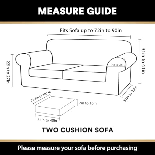 PrinceDeco Velvet Plush Sofa Slipcover 3 Piece Set