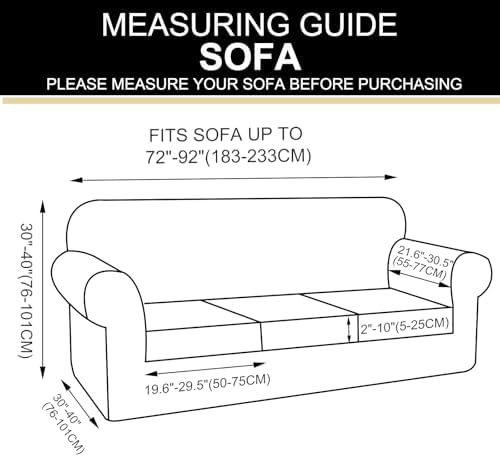 U-Nice Home 4 Piece Stretch Sofa Cover Set
