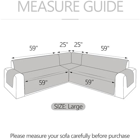 ALIECOM Reversible L Shape Sofa Cover for Sectional Couch