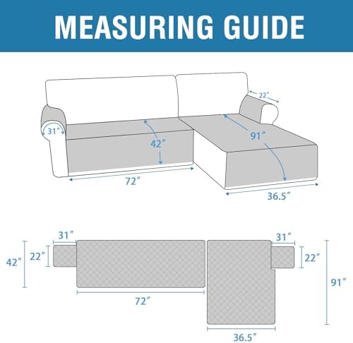 HVERSAILTEX 100 Waterproof L Shape Sofa Cover 2-Piece Set