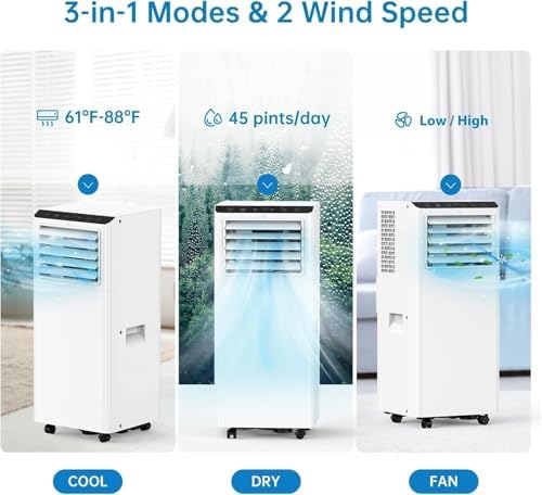 GarveeHome 8000 BTU Portable AC with Window Kit and Remote
