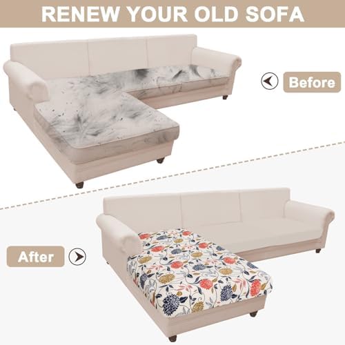 SearchI Stretch Printed Sofa Cushion Covers with Elastic Bottom