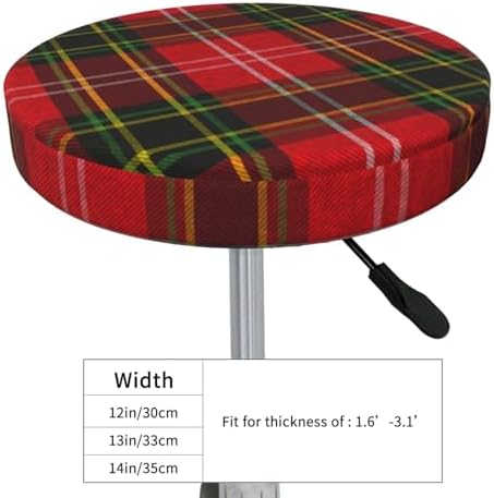 Tartan Plaid Red Green Stool Slipcover Set of 2