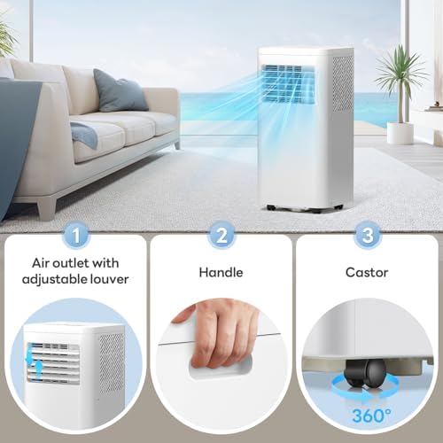 8000 BTU Portable AC with Fan and Dehumidifier