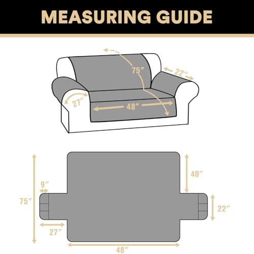 PrinceDeco Waterproof Loveseat Covers 48 Inch Taupe 1