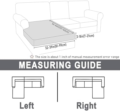 Hyha Waterproof Couch Cushion Covers for Sectional Sofa L Shape Design Beige