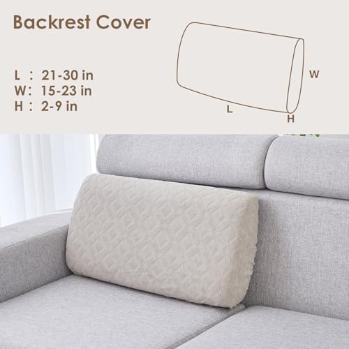 Genina Waterproof Stretch Sofa Cushion Covers with Elastic Bottom for Backrest