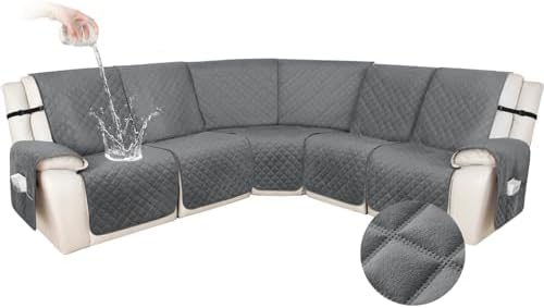 Waterproof Velvet Recliner Sectional Couch Cover - Dark Gray