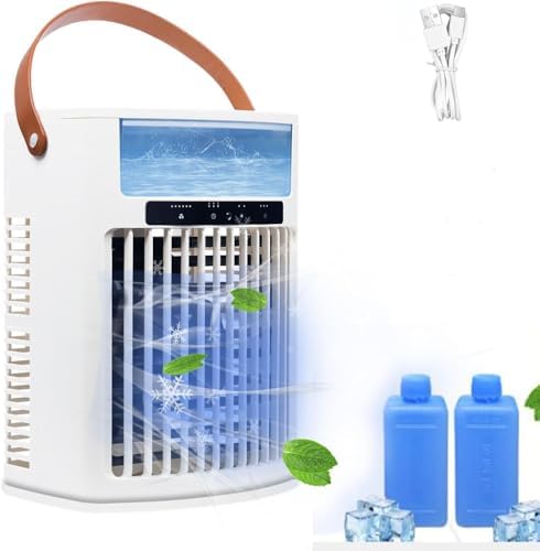 USB Portable Air Cooler with 5 Speeds and 7 LED Lights