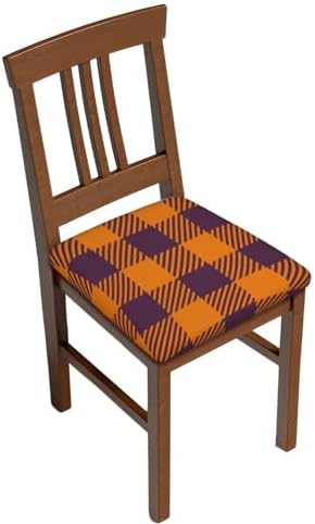 Pevtufa Fall Buffalo Plaid Dining Chair Seat Covers 1