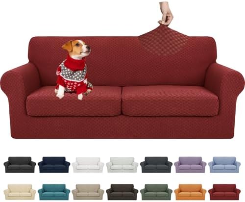 YEMYHOM Checkered 3 Piece Sofa Covers 280GSM Thick