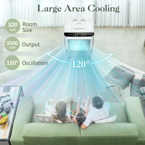 LifePlus Evaporative Air Cooler 3500CFM Portable for Large Room