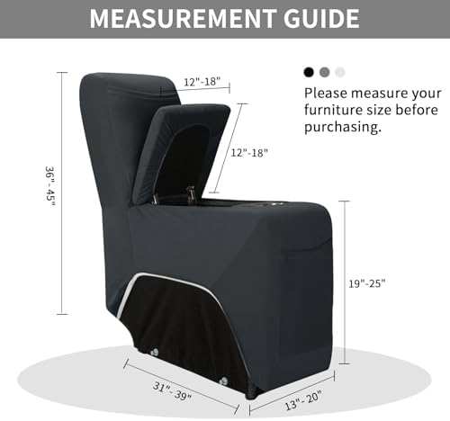 Easy-Going 100 Waterproof Recliner Console Cover - Dark Gray