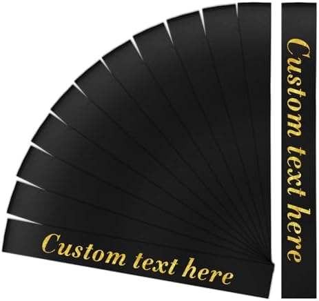 12 Pcs Black Satin Sash for Prom and Parties