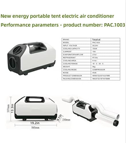 Totalral Tent Air Conditioner 24V 2388BTU Portable Cooling Unit