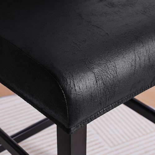 FORCHEER Stool Covers Set of 4 Black Bar Stool Chair Covers with Backs