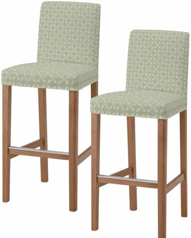 Sage Green Bar Stool Covers Set of 2 with Back