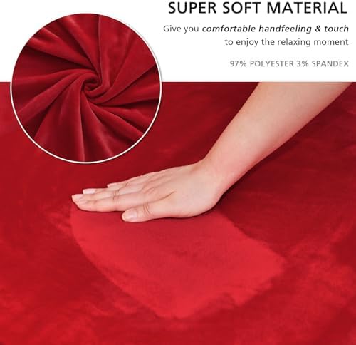 NICEEC Red Loveseat Cover with Skirt and Elastic