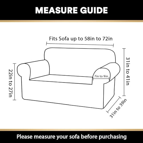 PrinceDeco Stretch Loveseat Sofa Cover for Pets and Kids