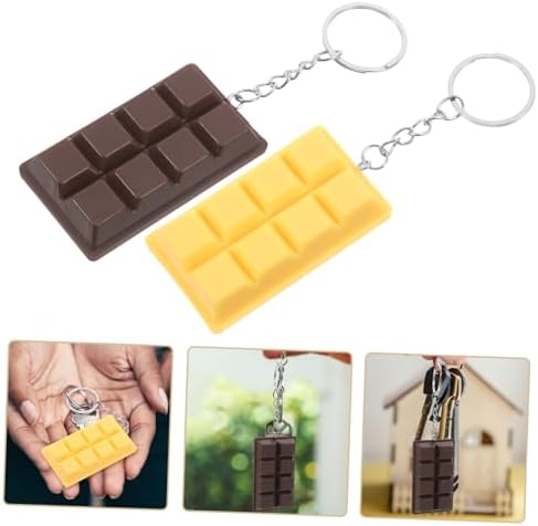 Cabilock 4pcs Realistic Chocolate Model Keychains