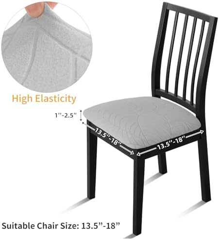 Waterproof Chair Seat Covers 4PCS Light Grey