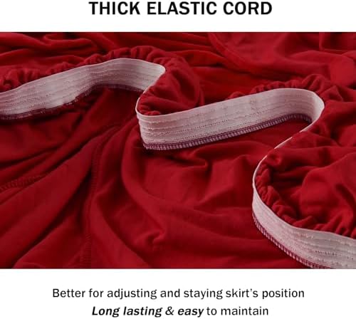 NICEEC Red Loveseat Cover with Skirt and Elastic
